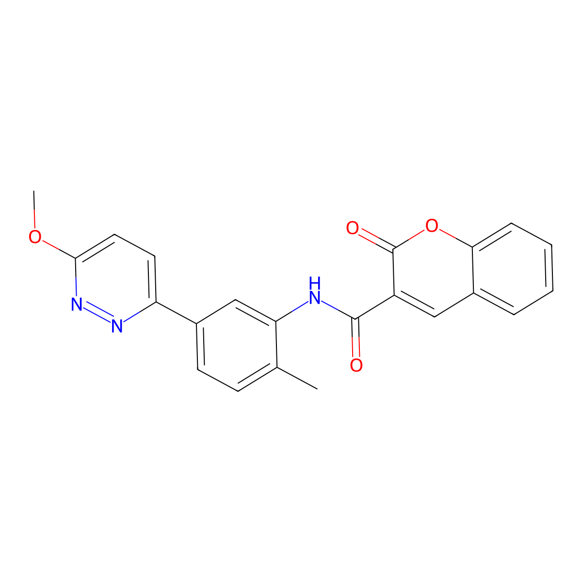N-(5-(6-methoxypyridazin-3-yl)-2-methylphenyl)-2-oxo-2H-chromene-3-carboxamide molecular structure, CAS 1021111-56-7