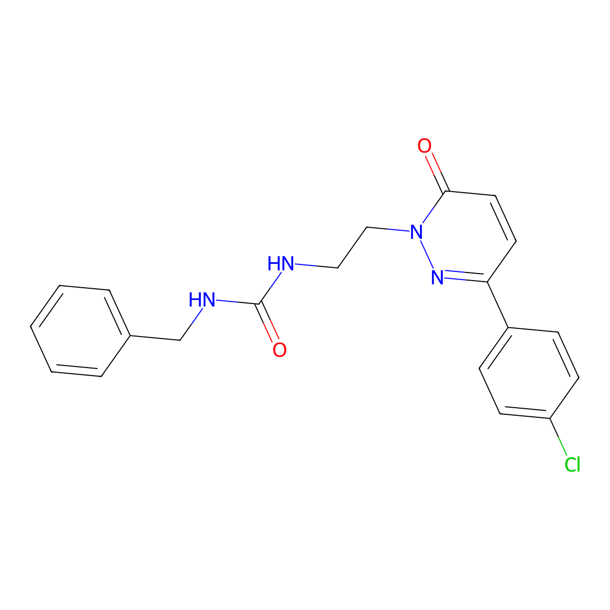 1-benzyl-3-(2-(3-(4-chlorophenyl)-6-oxopyridazin-1(6H)-yl)ethyl)urea molecular structure, CAS 1021111-75-0