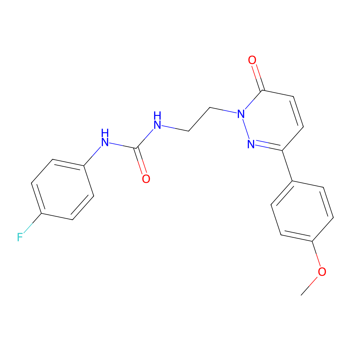 1-(4-fluorophenyl)-3-(2-(3-(4-methoxyphenyl)-6-oxopyridazin-1(6H)-yl)ethyl)urea molecular structure, CAS 1021111-77-2