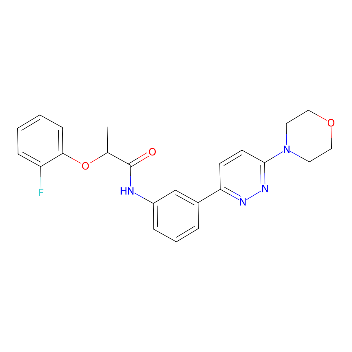 2-(2-fluorophenoxy)-N-(3-(6-morpholinopyridazin-3-yl)phenyl)propanamide molecular structure, CAS 1021111-90-9