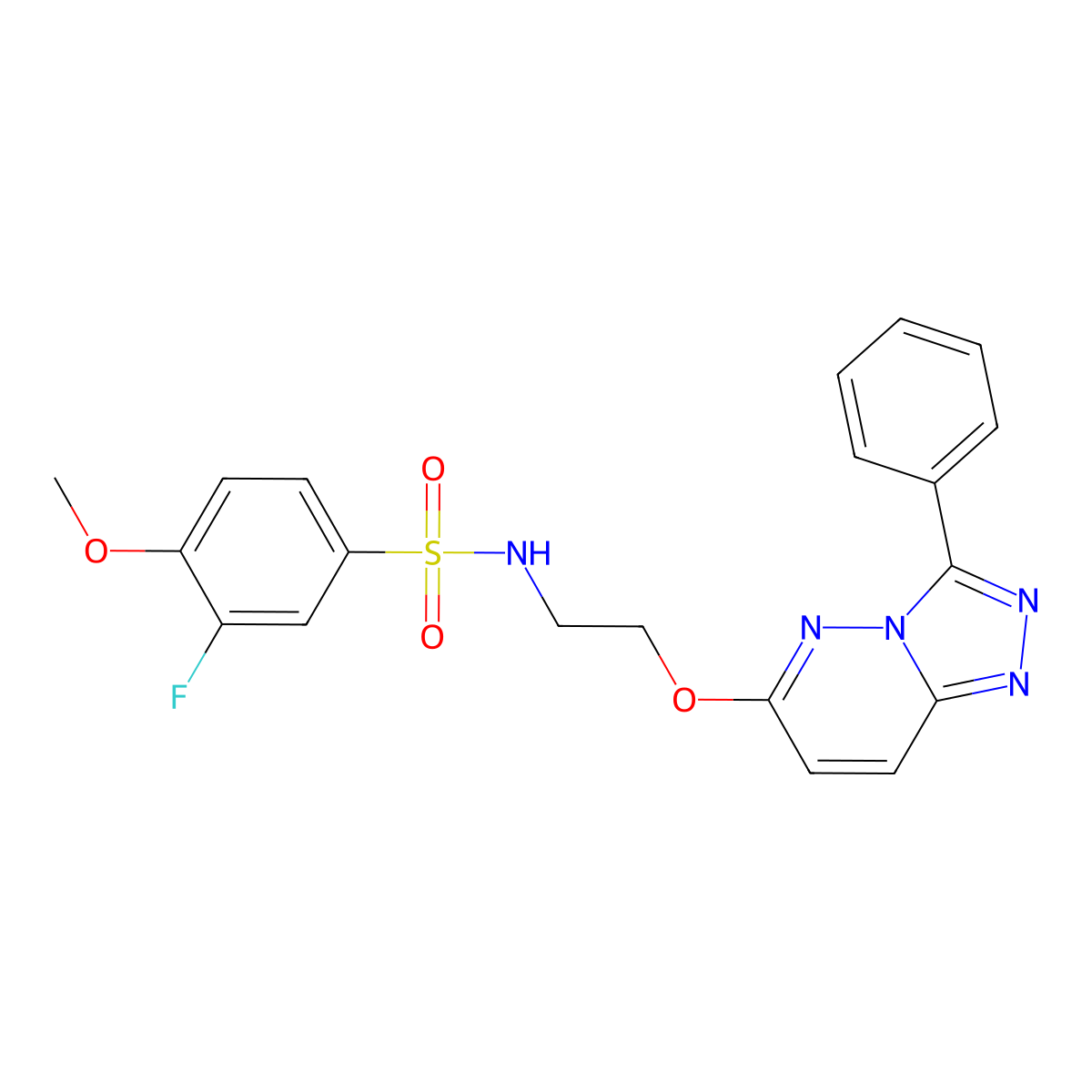 3-fluoro-4-methoxy-N-(2-((3-phenyl-[1,2,4]triazolo[4,3-b]pyridazin-6-yl)oxy)ethyl)benzenesulfonamide molecular structure, CAS 1021112-04-8