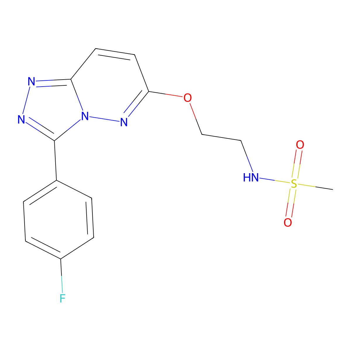 N-(2-((3-(4-fluorophenyl)-[1,2,4]triazolo[4,3-b]pyridazin-6-yl)oxy)ethyl)methanesulfonamide molecular structure, CAS 1021112-13-9