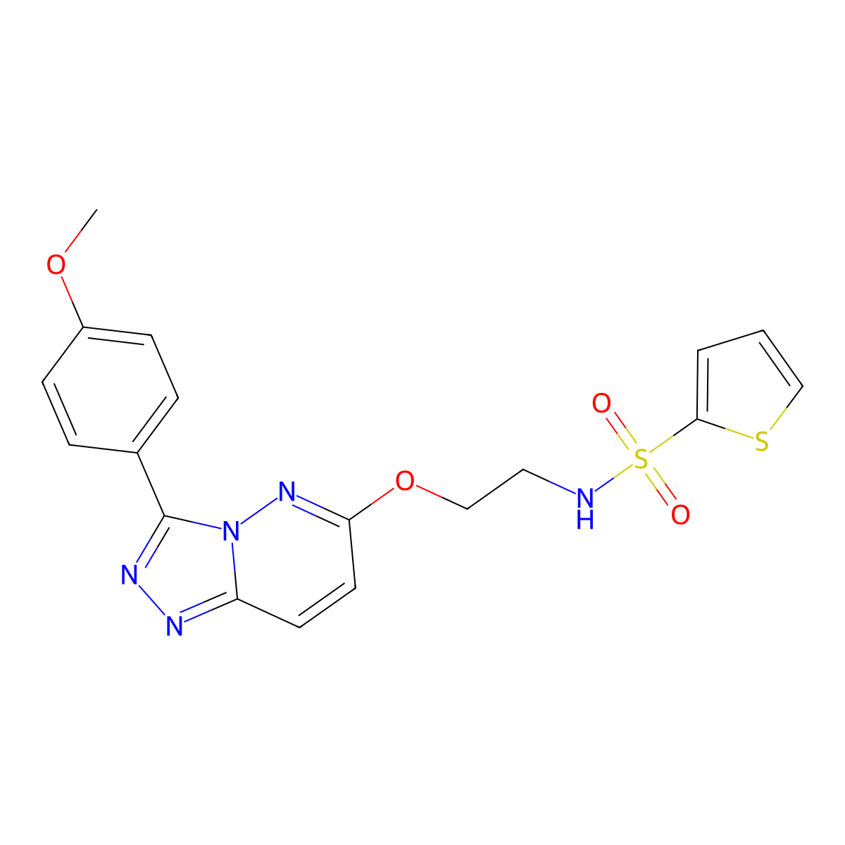 N-(2-((3-(4-methoxyphenyl)-[1,2,4]triazolo[4,3-b]pyridazin-6-yl)oxy)ethyl)thiophene-2-sulfonamide molecular structure, CAS 1021112-26-4