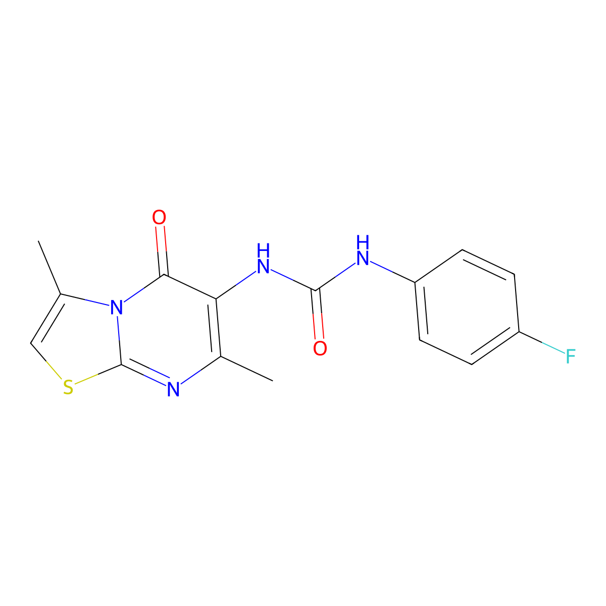 1-(3,7-dimethyl-5-oxo-5H-thiazolo[3,2-a]pyrimidin-6-yl)-3-(4-fluorophenyl)urea molecular structure, CAS 1021112-63-9