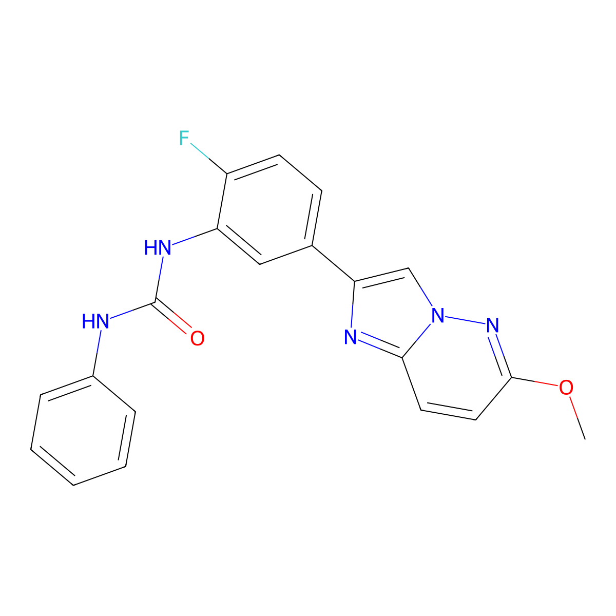 1-(2-Fluoro-5-(6-methoxyimidazo[1,2-b]pyridazin-2-yl)phenyl)-3-phenylurea molecular structure, CAS 1021112-66-2