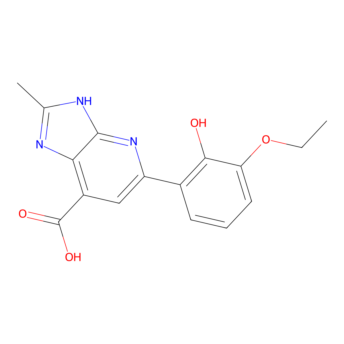 5-(3-ethoxy-2-hydroxyphenyl)-2-methyl-3H-imidazo[4,5-b]pyridine-7-carboxylic acid molecular structure, CAS 1021113-28-9