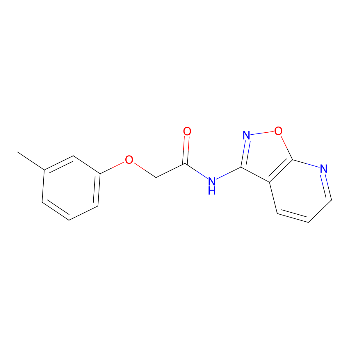 2-(3-methylphenoxy)-N-([1,2]oxazolo[5,4-b]pyridin-3-yl)acetamide molecular structure, CAS 1021113-36-9