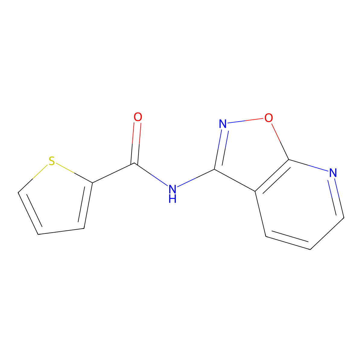 N-([1,2]oxazolo[5,4-b]pyridin-3-yl)thiophene-2-carboxamide molecular structure, CAS 1021113-42-7