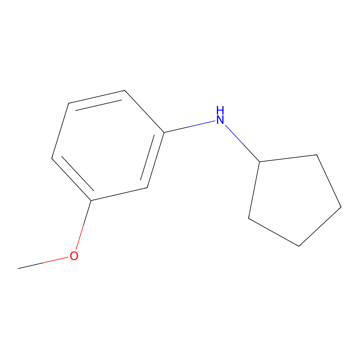N-cyclopentyl-3-methoxyaniline molecular structure, CAS 1021114-35-1