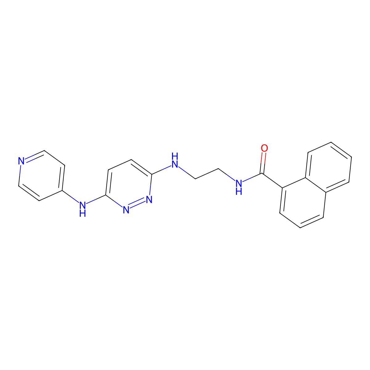 N-(2-((6-(pyridin-4-ylamino)pyridazin-3-yl)amino)ethyl)-1-naphthamide molecular structure, CAS 1021115-48-9