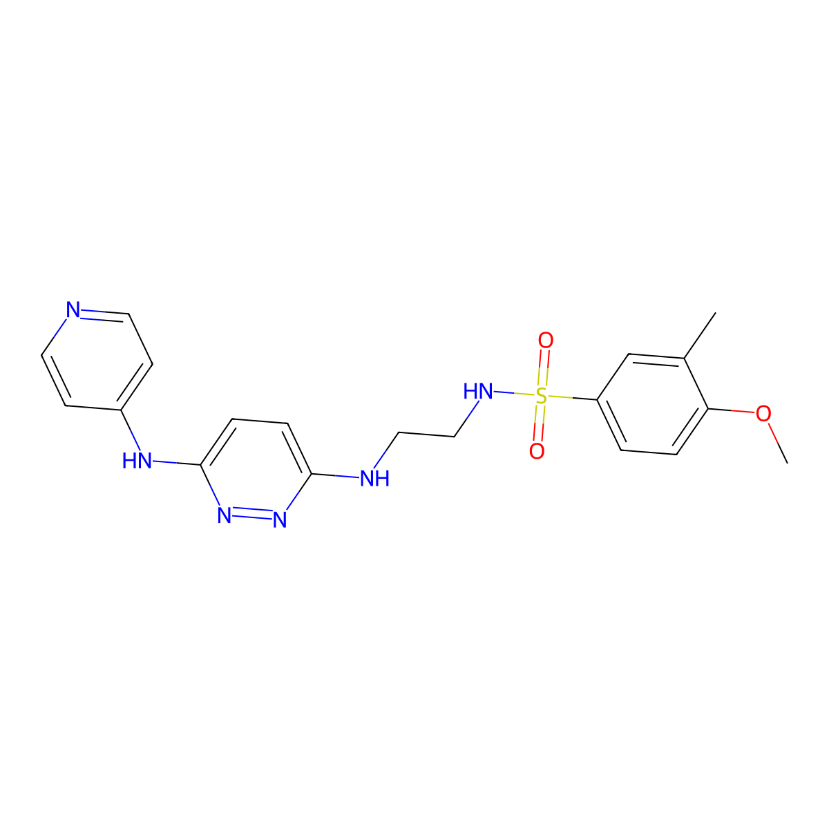 4-methoxy-3-methyl-N-(2-((6-(pyridin-4-ylamino)pyridazin-3-yl)amino)ethyl)benzenesulfonamide molecular structure, CAS 1021115-56-9