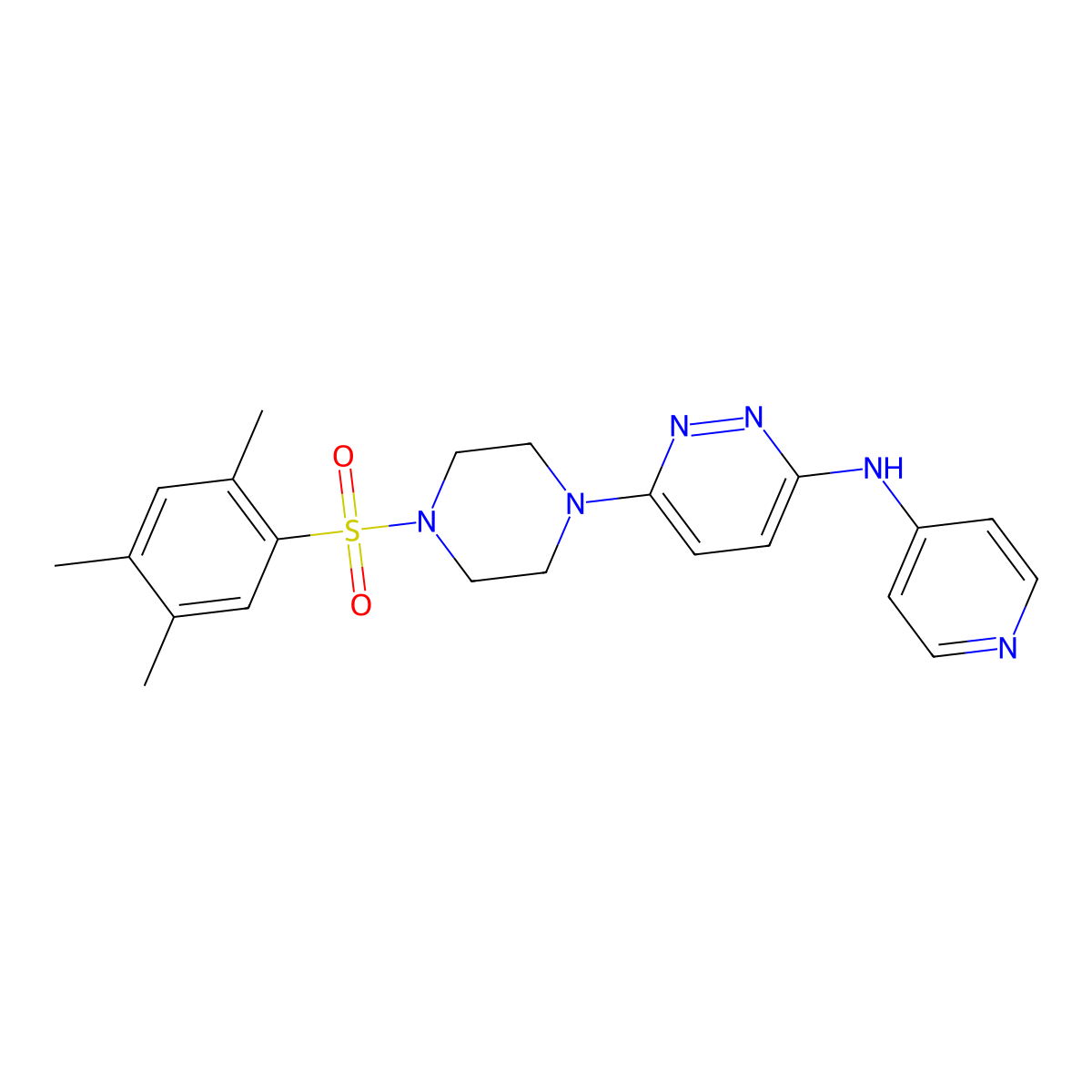 N-(pyridin-4-yl)-6-(4-((2,4,5-trimethylphenyl)sulfonyl)piperazin-1-yl)pyridazin-3-amine molecular structure, CAS 1021115-75-2