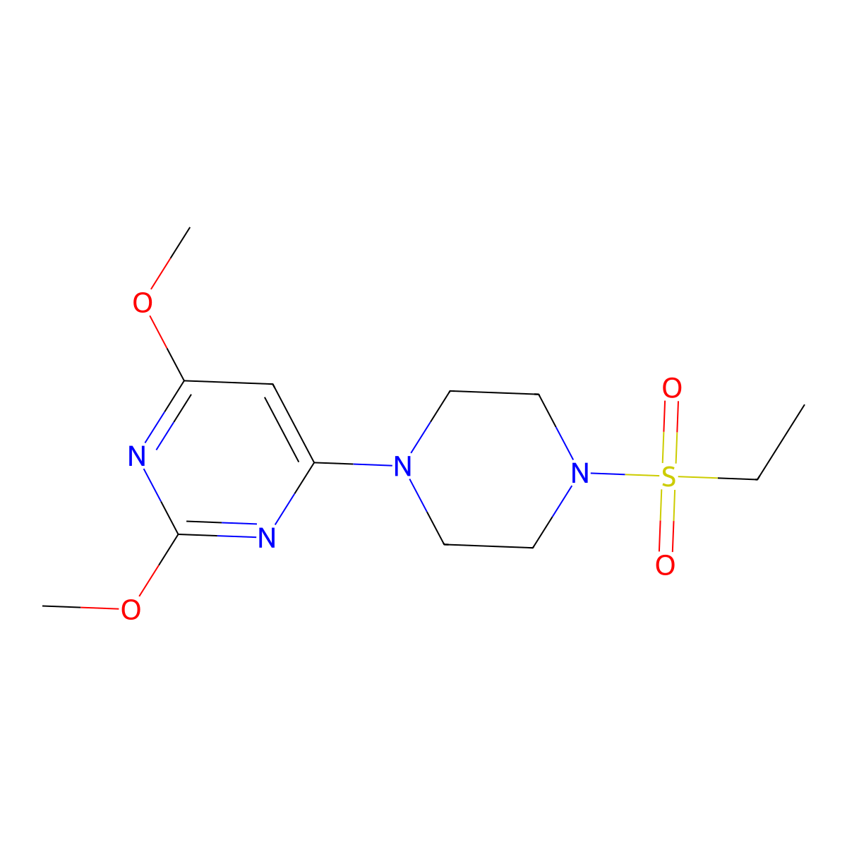4-(4-(Ethylsulfonyl)piperazin-1-yl)-2,6-dimethoxypyrimidine molecular structure, CAS 1021115-98-9