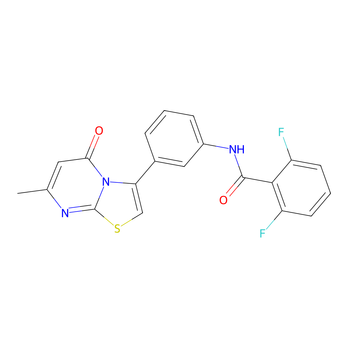 2,6-difluoro-N-(3-(7-methyl-5-oxo-5H-thiazolo[3,2-a]pyrimidin-3-yl)phenyl)benzamide molecular structure, CAS 1021116-03-9