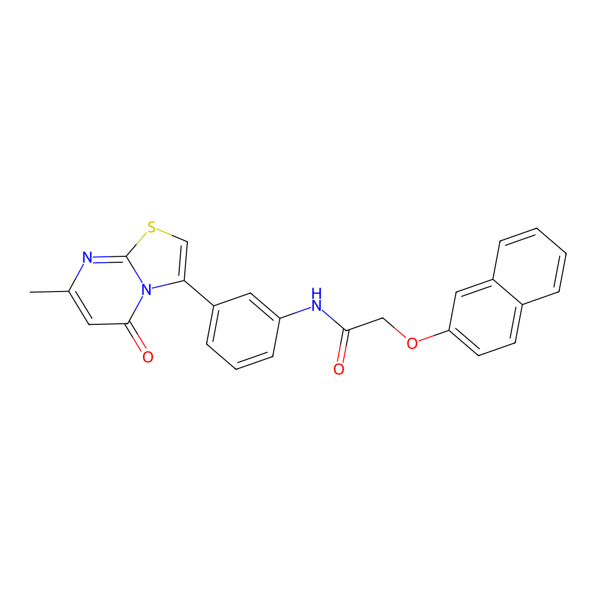 N-(3-(7-methyl-5-oxo-5H-thiazolo[3,2-a]pyrimidin-3-yl)phenyl)-2-(naphthalen-2-yloxy)acetamide molecular structure, CAS 1021116-12-0
