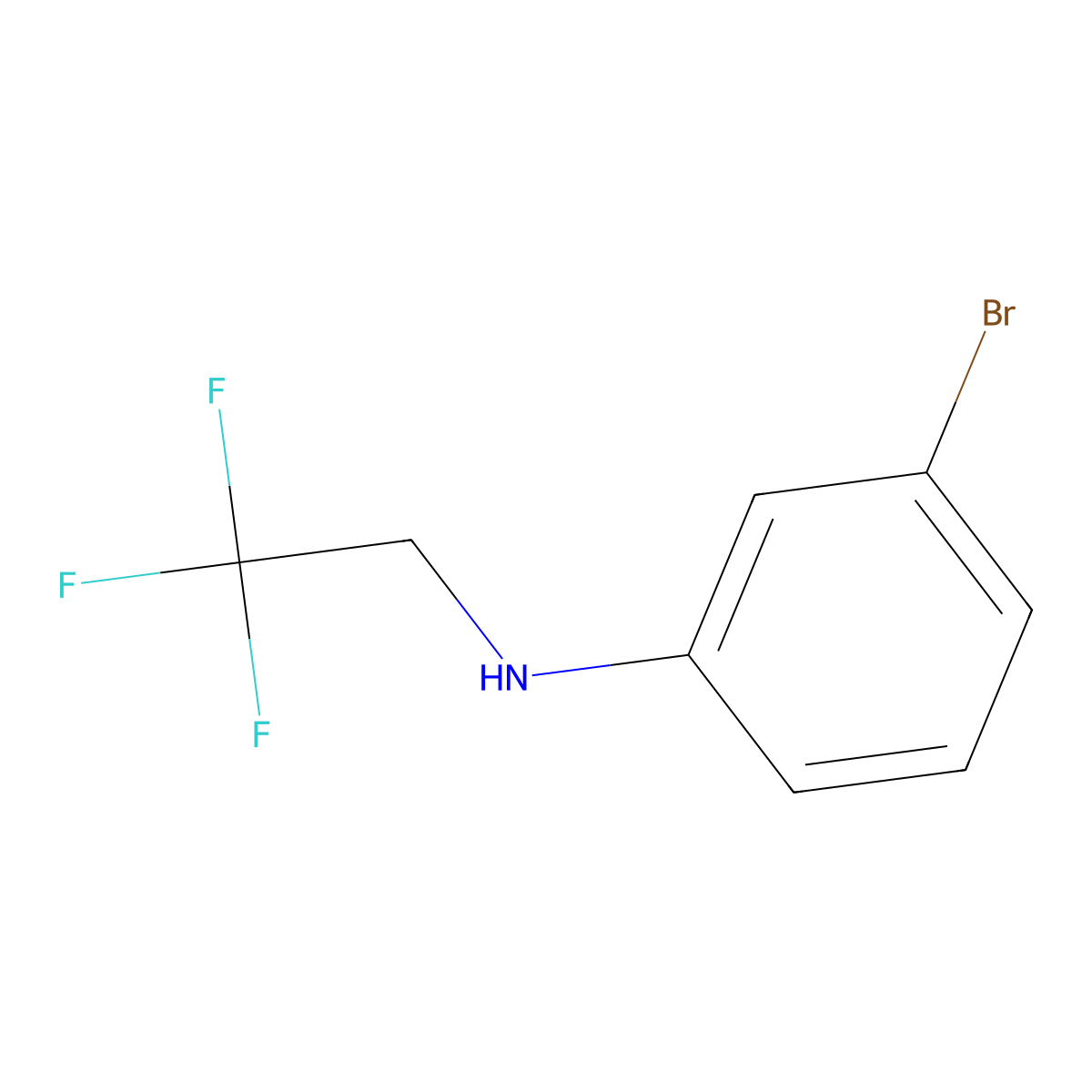 3-bromo-N-(2,2,2-trifluoroethyl)aniline molecular structure, CAS 1021116-42-6