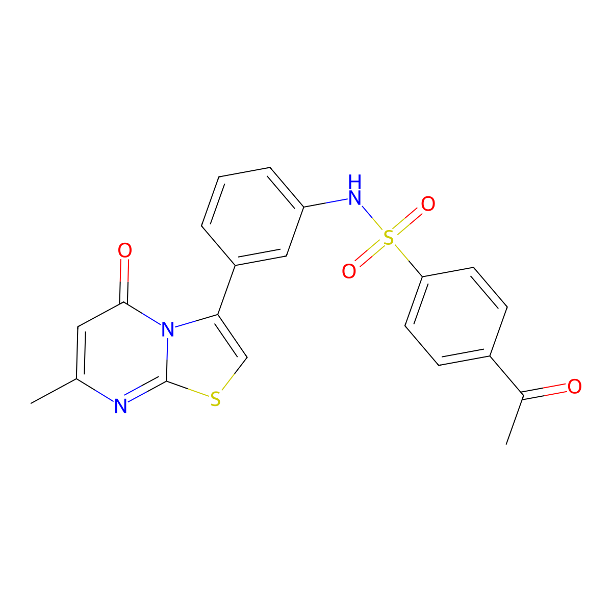 4-acetyl-N-(3-(7-methyl-5-oxo-5H-thiazolo[3,2-a]pyrimidin-3-yl)phenyl)benzenesulfonamide molecular structure, CAS 1021116-70-0