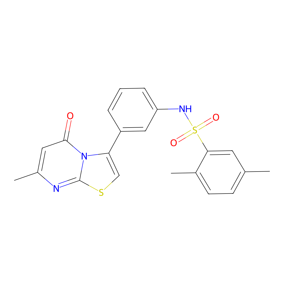 2,5-dimethyl-N-(3-(7-methyl-5-oxo-5H-thiazolo[3,2-a]pyrimidin-3-yl)phenyl)benzenesulfonamide molecular structure, CAS 1021116-73-3
