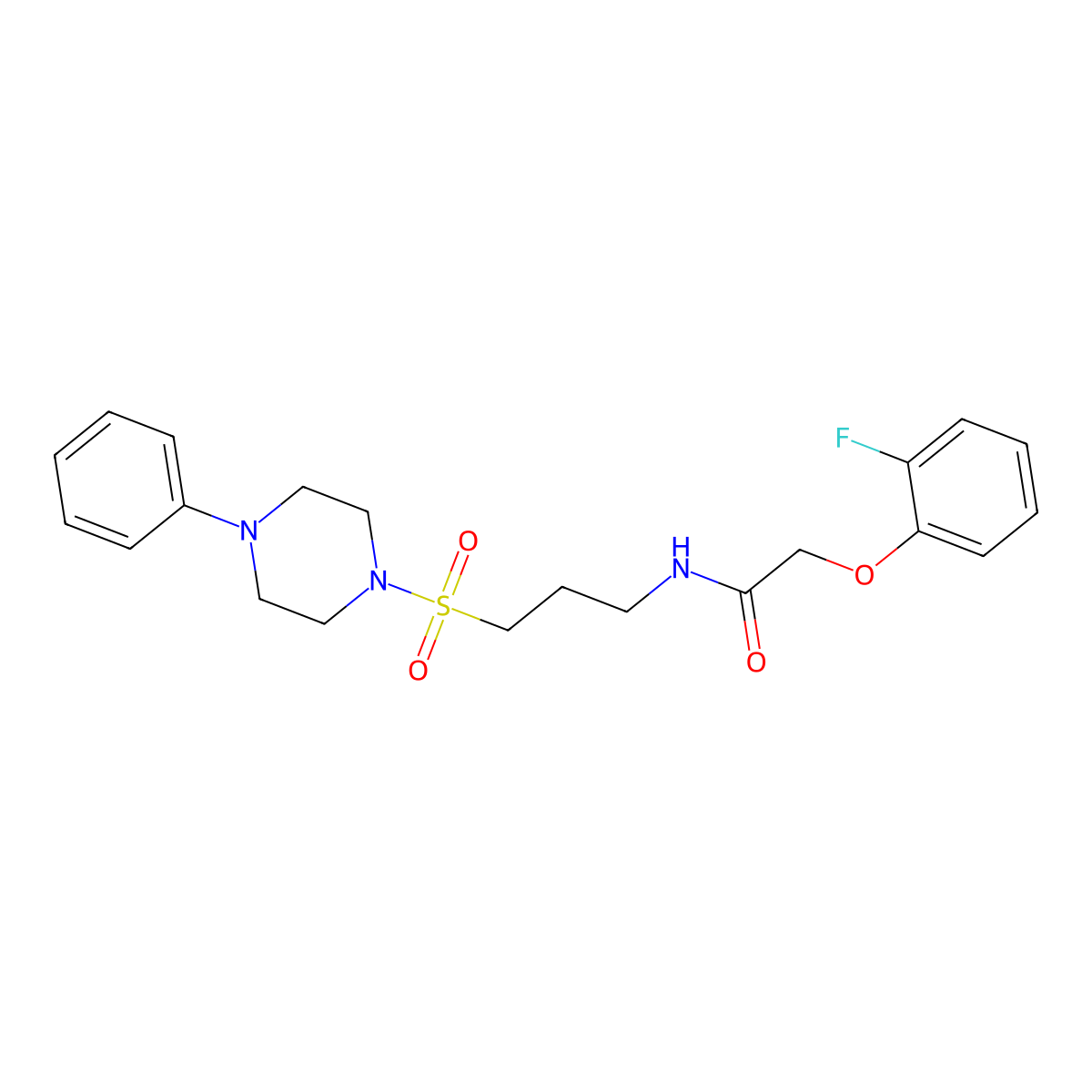 2-(2-fluorophenoxy)-N-(3-((4-phenylpiperazin-1-yl)sulfonyl)propyl)acetamide molecular structure, CAS 1021116-93-7