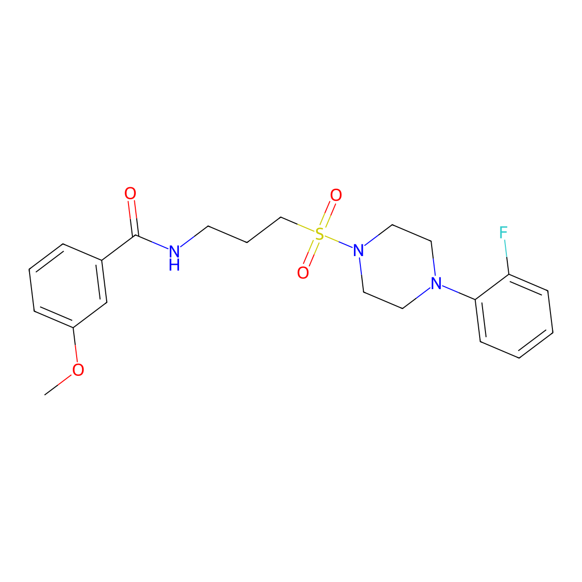 N-(3-((4-(2-fluorophenyl)piperazin-1-yl)sulfonyl)propyl)-3-methoxybenzamide molecular structure, CAS 1021117-23-6