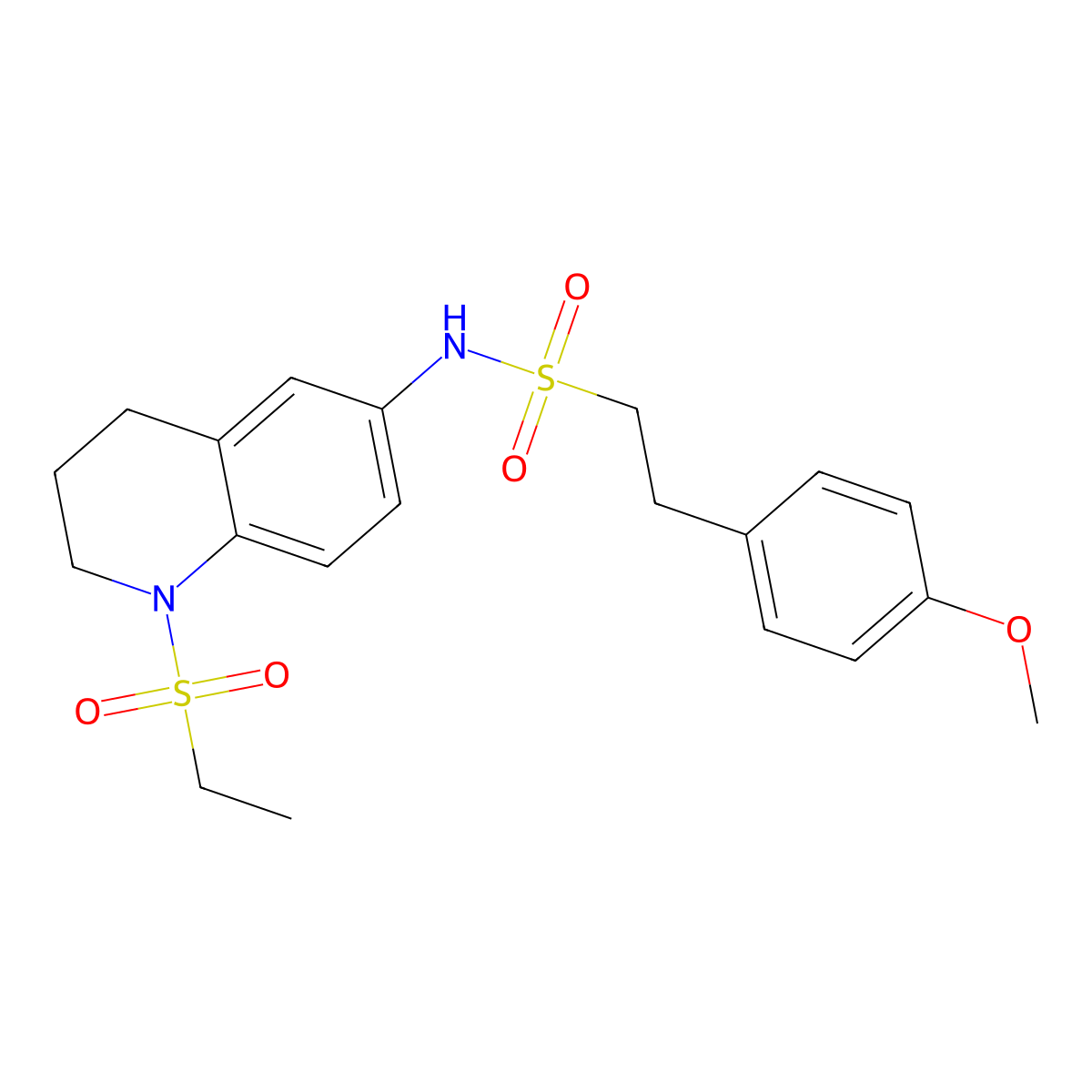 N-(1-(ethylsulfonyl)-1,2,3,4-tetrahydroquinolin-6-yl)-2-(4-methoxyphenyl)ethanesulfonamide molecular structure, CAS 1021117-25-8