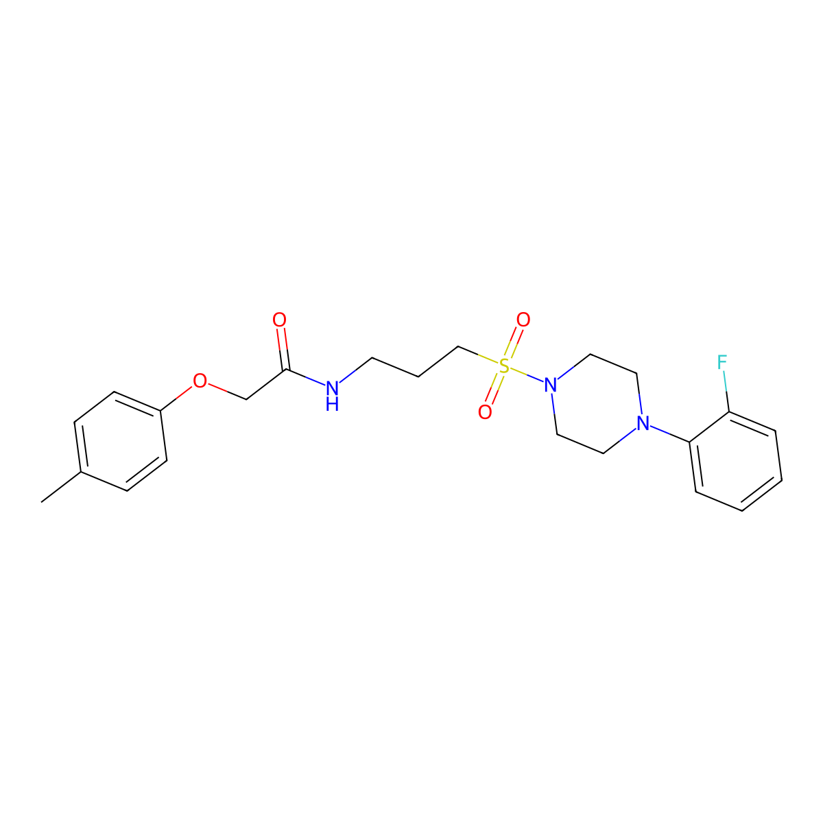 N-(3-((4-(2-fluorophenyl)piperazin-1-yl)sulfonyl)propyl)-2-(p-tolyloxy)acetamide molecular structure, CAS 1021117-31-6