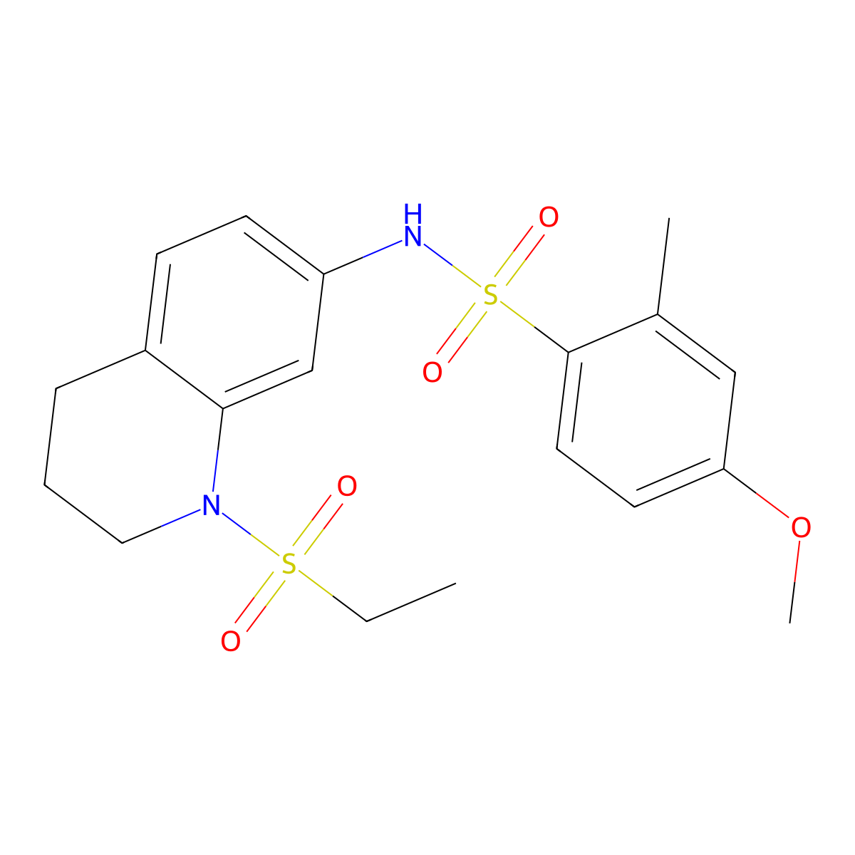 N-(1-(ethylsulfonyl)-1,2,3,4-tetrahydroquinolin-7-yl)-4-methoxy-2-methylbenzenesulfonamide molecular structure, CAS 1021117-35-0
