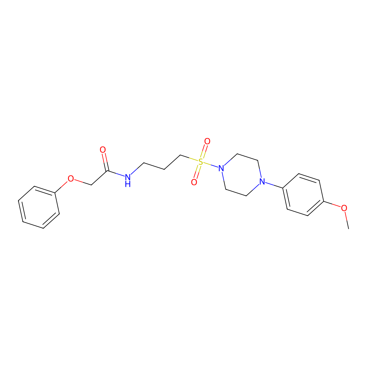N-(3-((4-(4-methoxyphenyl)piperazin-1-yl)sulfonyl)propyl)-2-phenoxyacetamide molecular structure, CAS 1021117-45-2