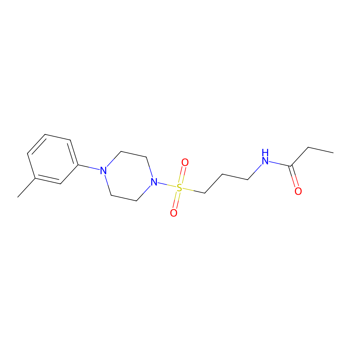 N-(3-{[4-(3-methylphenyl)piperazin-1-yl]sulfonyl}propyl)propanamide molecular structure, CAS 1021117-49-6