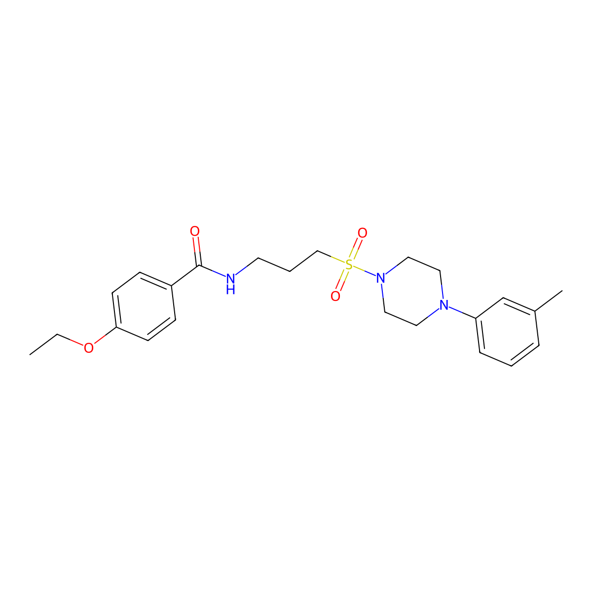4-ethoxy-N-(3-((4-(m-tolyl)piperazin-1-yl)sulfonyl)propyl)benzamide molecular structure, CAS 1021117-55-4