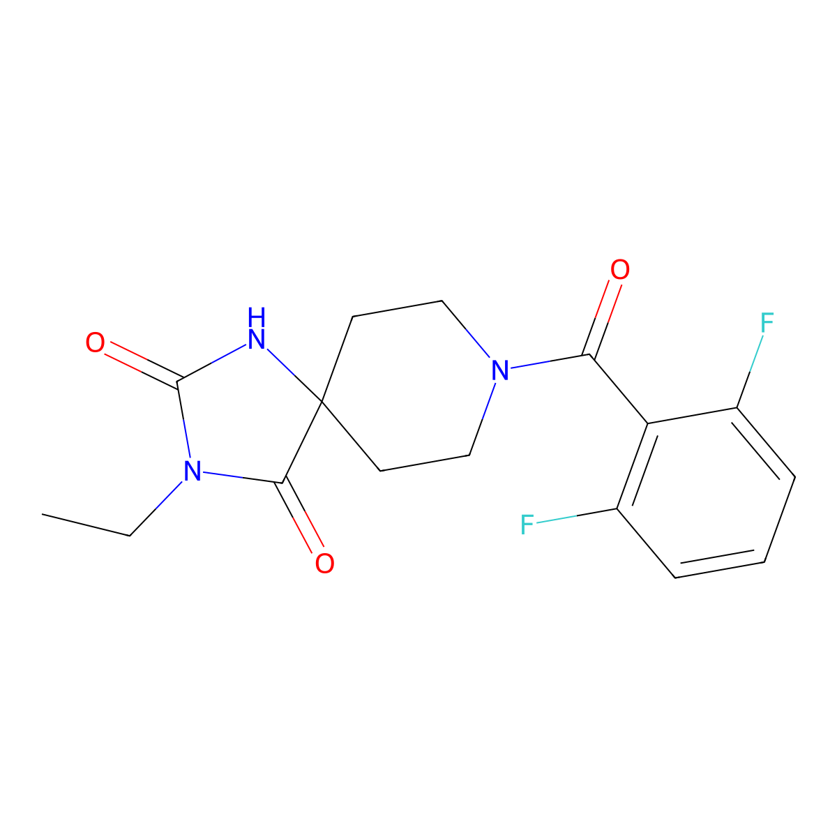 8-(2,6-Difluorobenzoyl)-3-ethyl-1,3,8-triazaspiro[4.5]decane-2,4-dione molecular structure, CAS 1021117-56-5