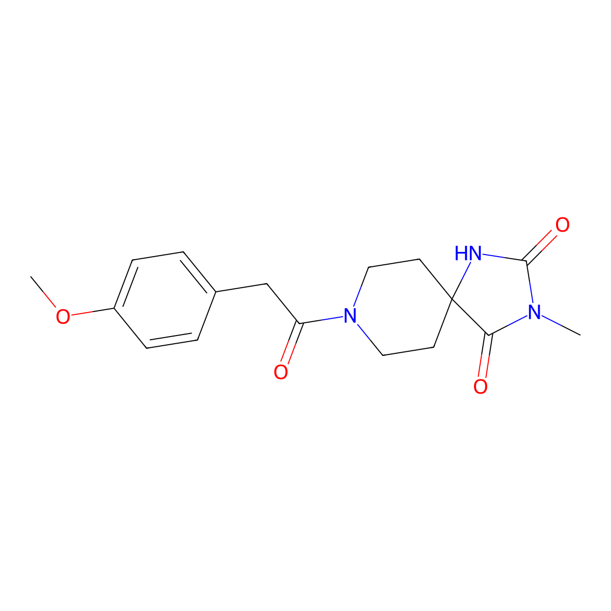 8-[2-(4-Methoxyphenyl)acetyl]-3-methyl-1,3,8-triazaspiro[4.5]decane-2,4-dione molecular structure, CAS 1021117-63-4