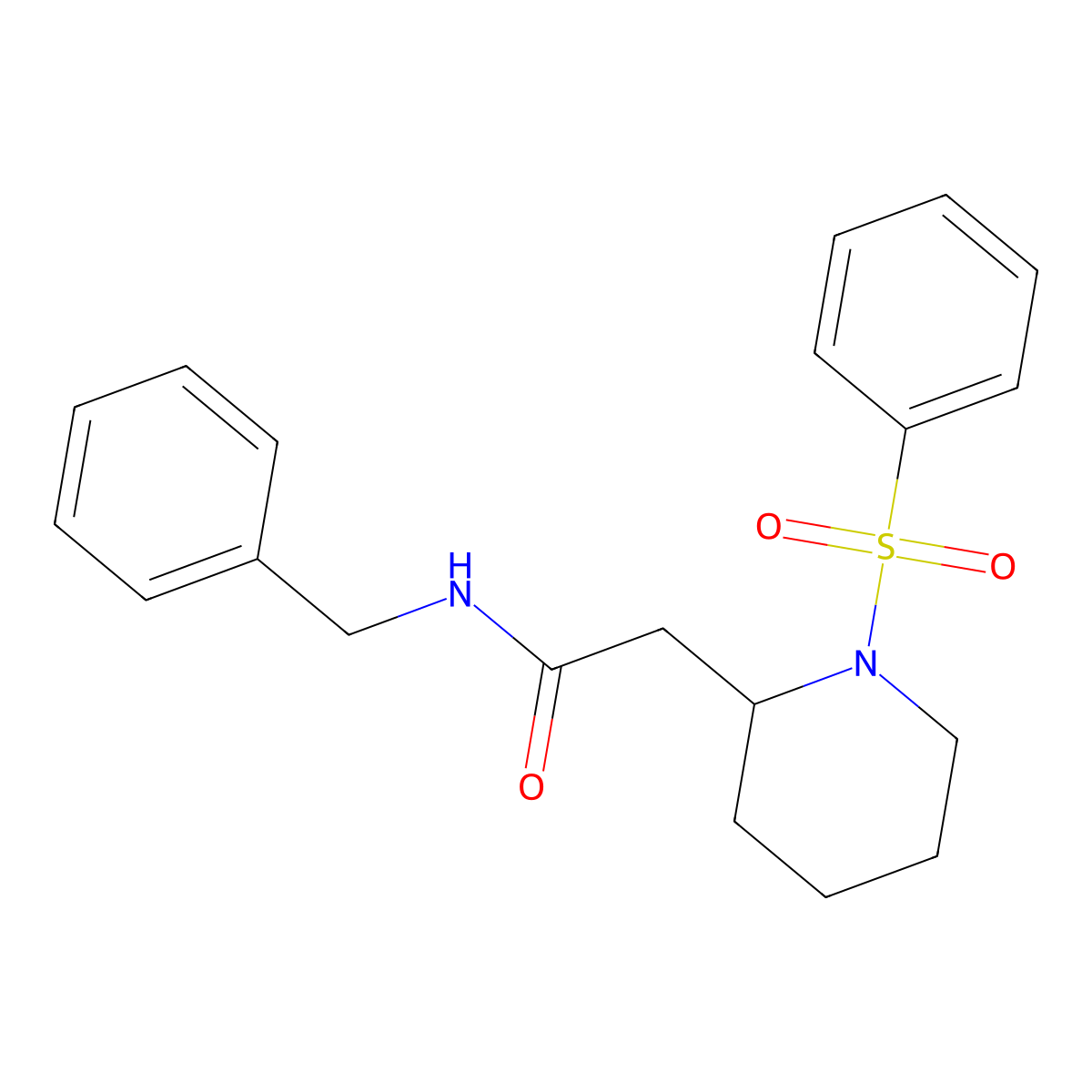 N-benzyl-2-(1-(phenylsulfonyl)piperidin-2-yl)acetamide molecular structure, CAS 1021117-69-0
