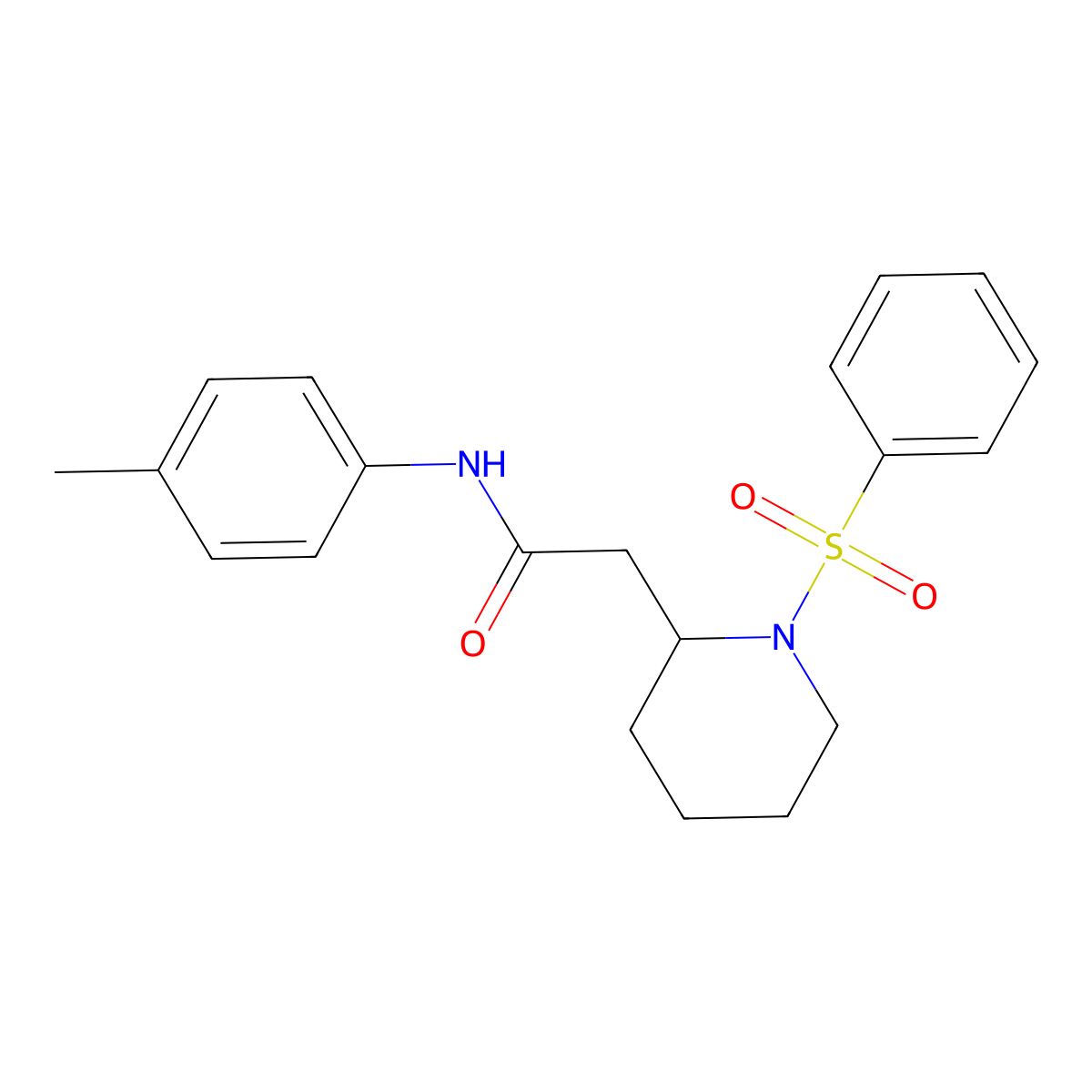 2-(1-(phenylsulfonyl)piperidin-2-yl)-N-(p-tolyl)acetamide molecular structure, CAS 1021117-73-6