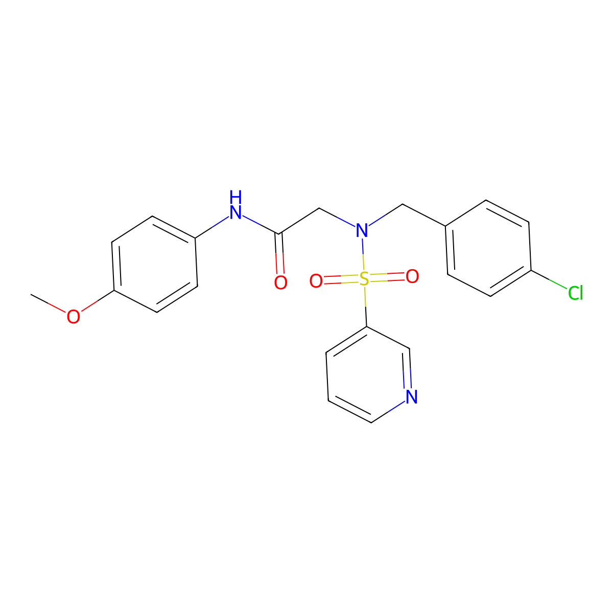 2-(N-(4-chlorobenzyl)pyridine-3-sulfonamido)-N-(4-methoxyphenyl)acetamide molecular structure, CAS 1021118-87-5