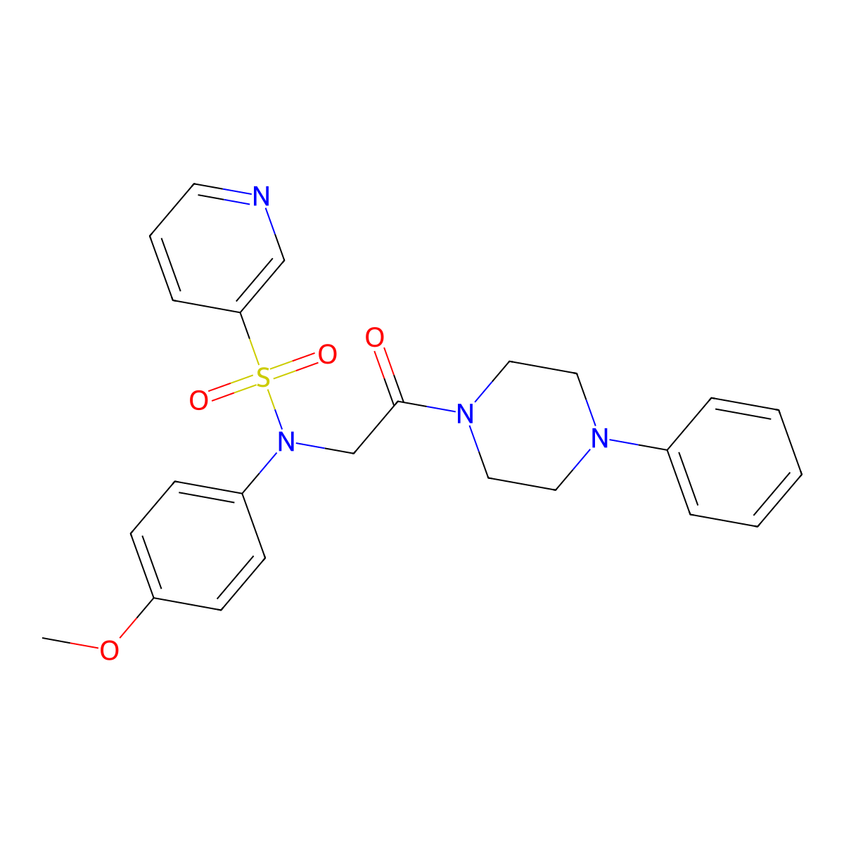 N-(4-methoxyphenyl)-N-[2-oxo-2-(4-phenylpiperazin-1-yl)ethyl]pyridine-3-sulfonamide molecular structure, CAS 1021119-03-8