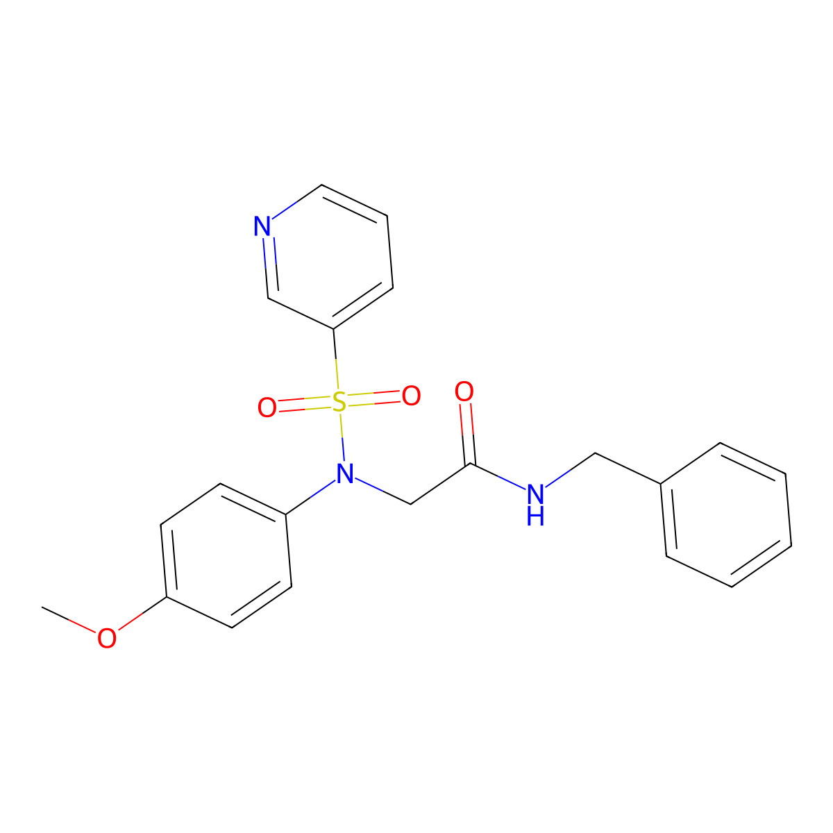 N-benzyl-2-(N-(4-methoxyphenyl)pyridine-3-sulfonamido)acetamide molecular structure, CAS 1021119-07-2