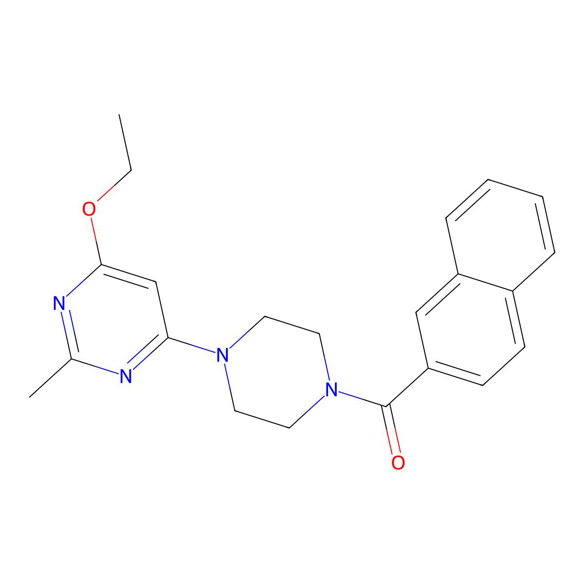(4-(6-Ethoxy-2-methylpyrimidin-4-yl)piperazin-1-yl)(naphthalen-2-yl)methanone molecular structure, CAS 1021119-16-3