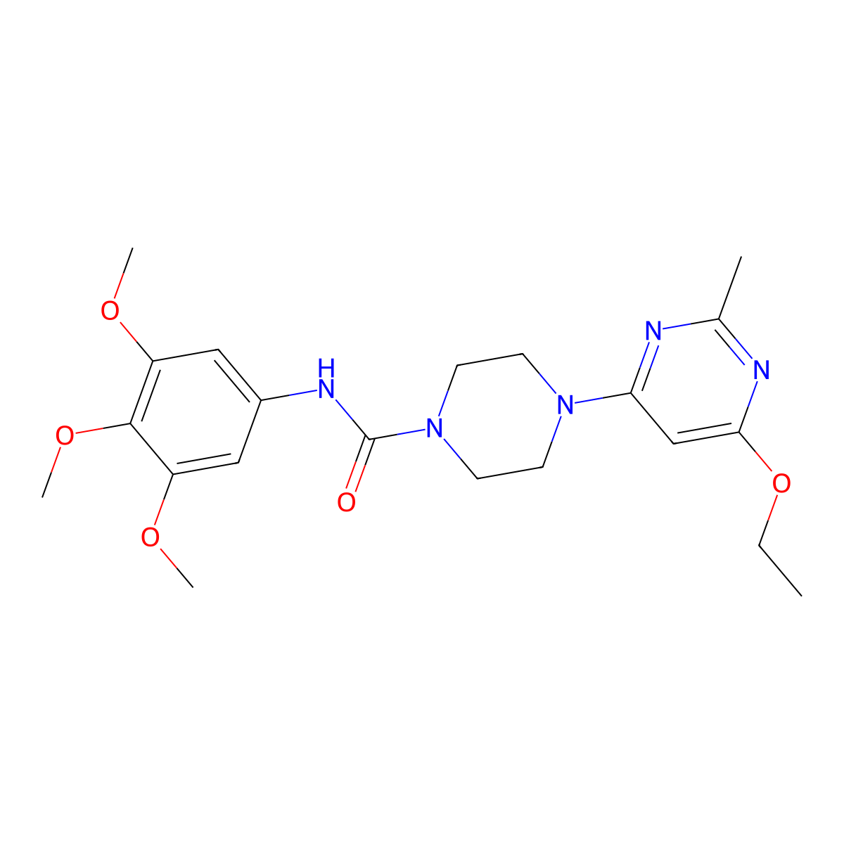 4-(6-ethoxy-2-methylpyrimidin-4-yl)-N-(3,4,5-trimethoxyphenyl)piperazine-1-carboxamide molecular structure, CAS 1021119-28-7