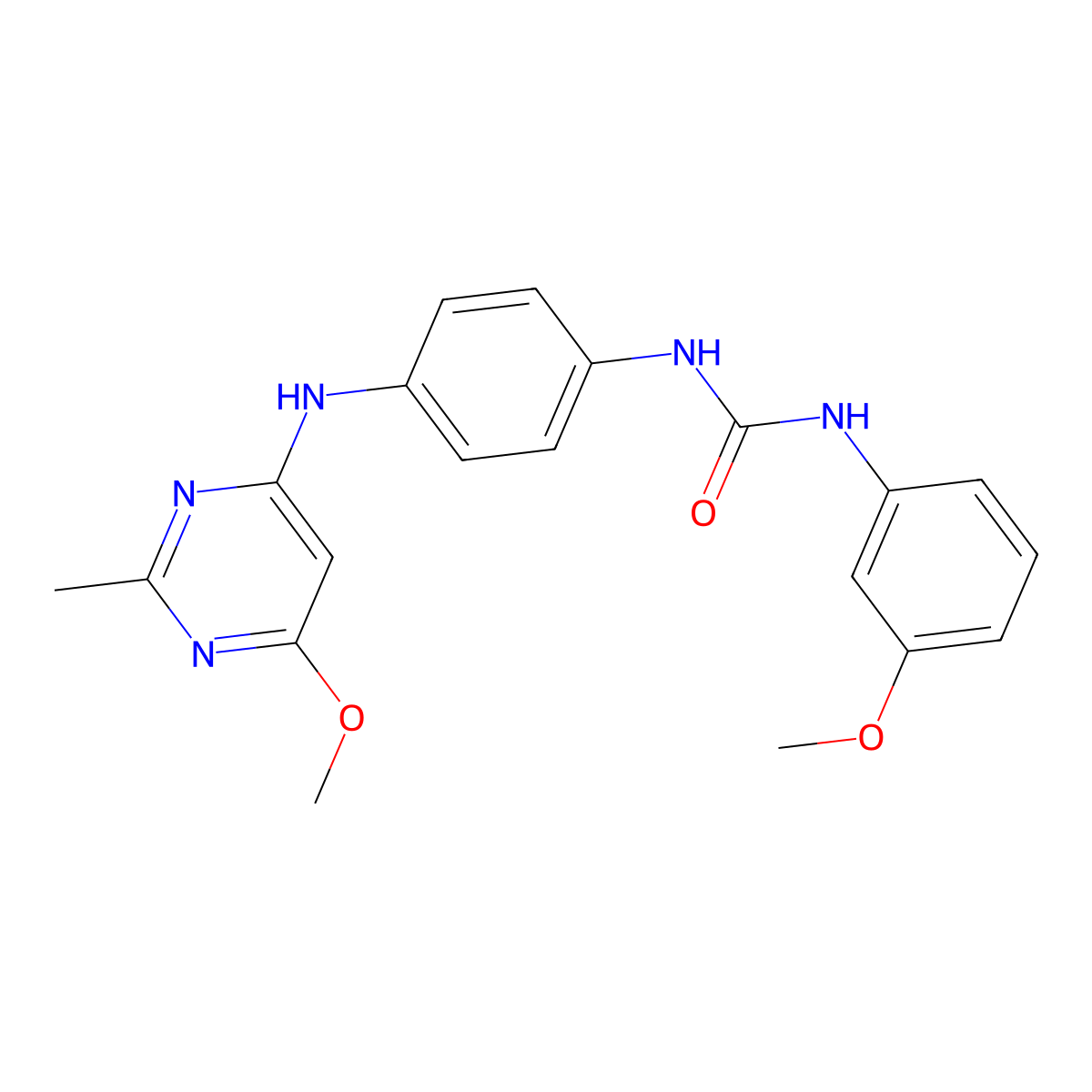 1-(4-((6-Methoxy-2-methylpyrimidin-4-yl)amino)phenyl)-3-(3-methoxyphenyl)urea molecular structure, CAS 1021119-67-4