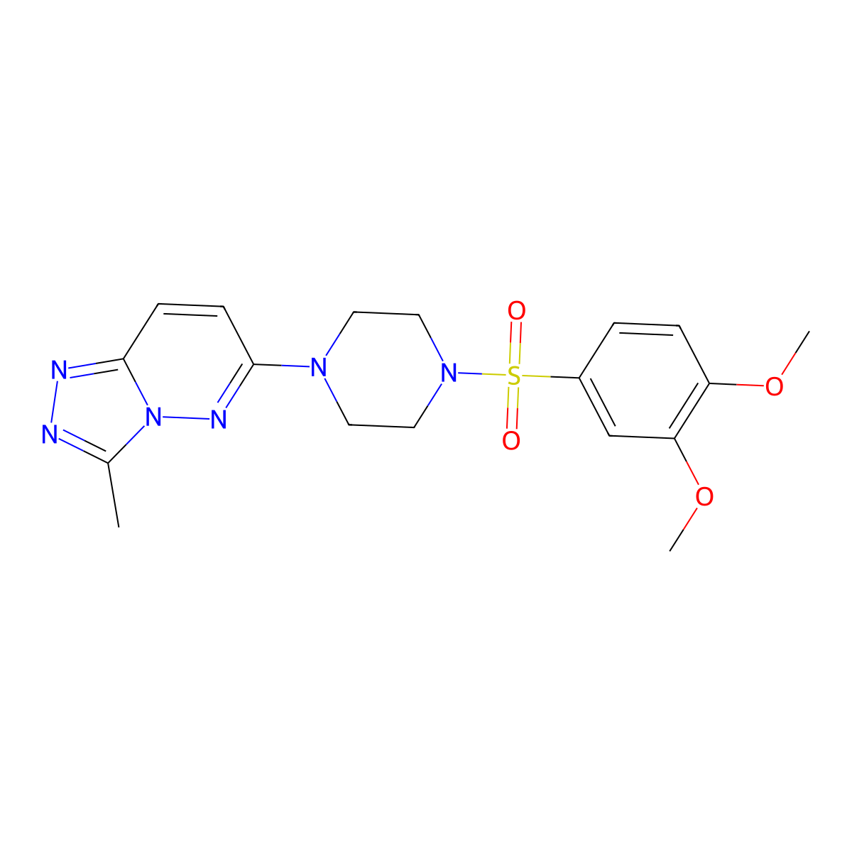 1-(3,4-Dimethoxybenzenesulfonyl)-4-{3-methyl-[1,2,4]triazolo[4,3-b]pyridazin-6-yl}piperazine molecular structure, CAS 1021119-75-4