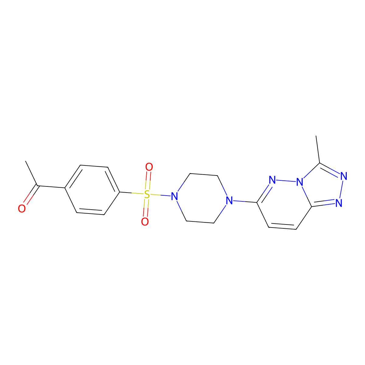 1-(4-((4-(3-Methyl-[1,2,4]triazolo[4,3-b]pyridazin-6-yl)piperazin-1-yl)sulfonyl)phenyl)ethanone molecular structure, CAS 1021119-78-7