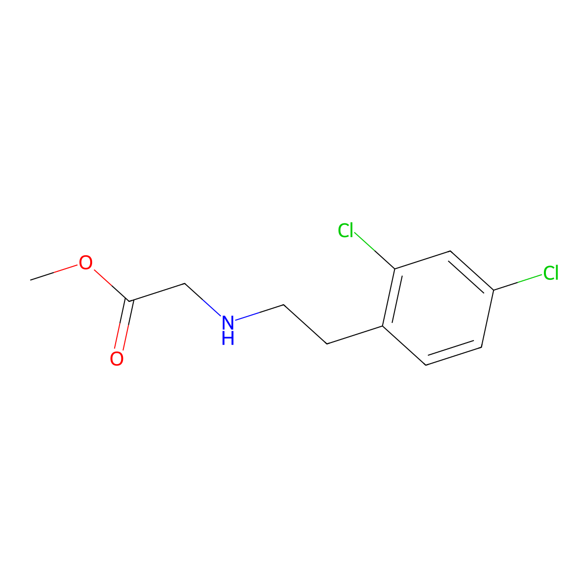 Methyl 2-{[2-(2,4-dichlorophenyl)ethyl]amino}acetate molecular structure, CAS 1021120-19-3
