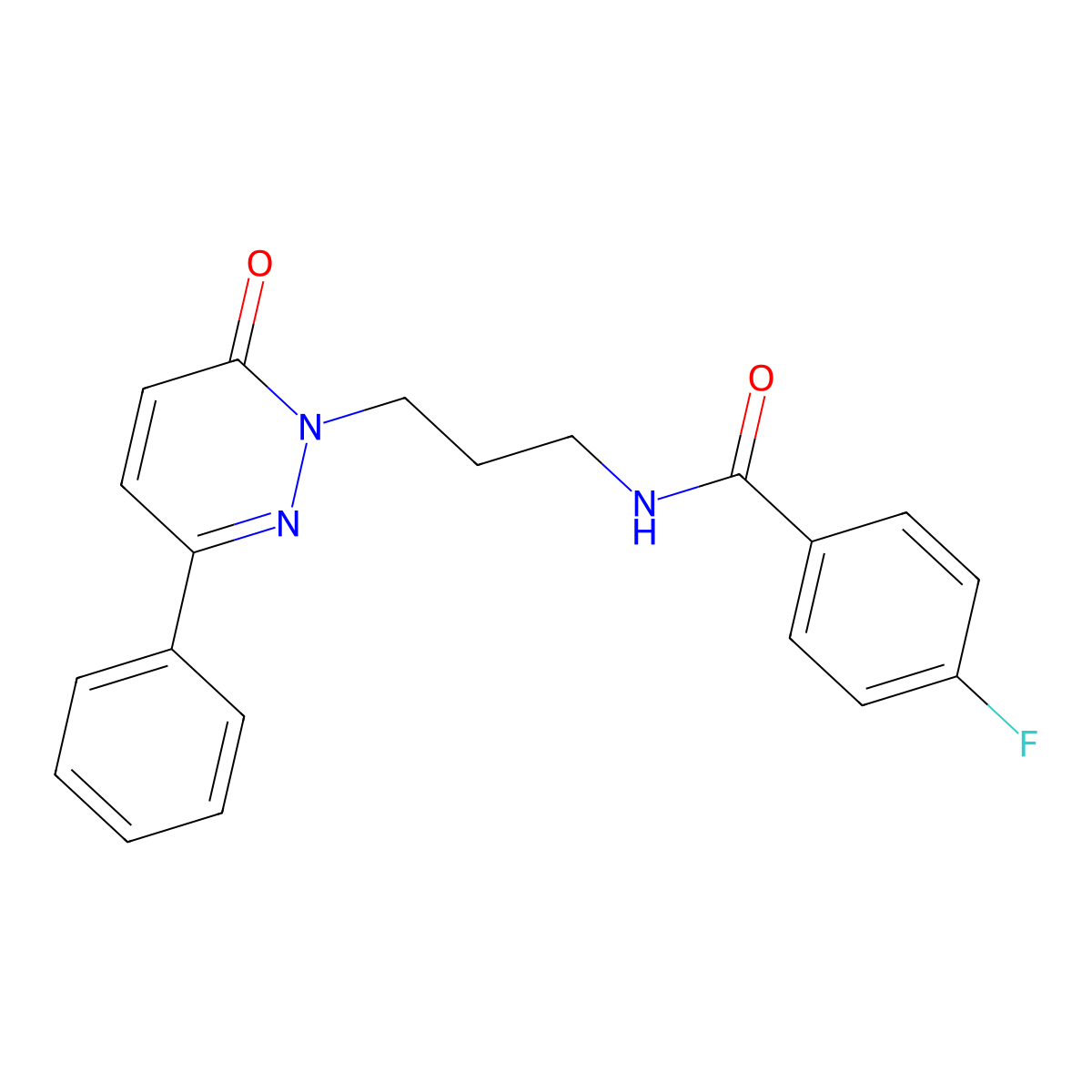 4-fluoro-N-(3-(6-oxo-3-phenylpyridazin-1(6H)-yl)propyl)benzamide molecular structure, CAS 1021120-35-3