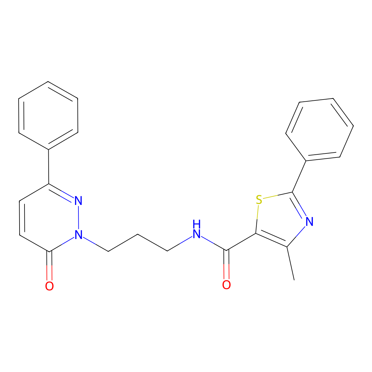 4-methyl-N-(3-(6-oxo-3-phenylpyridazin-1(6H)-yl)propyl)-2-phenylthiazole-5-carboxamide molecular structure, CAS 1021120-39-7