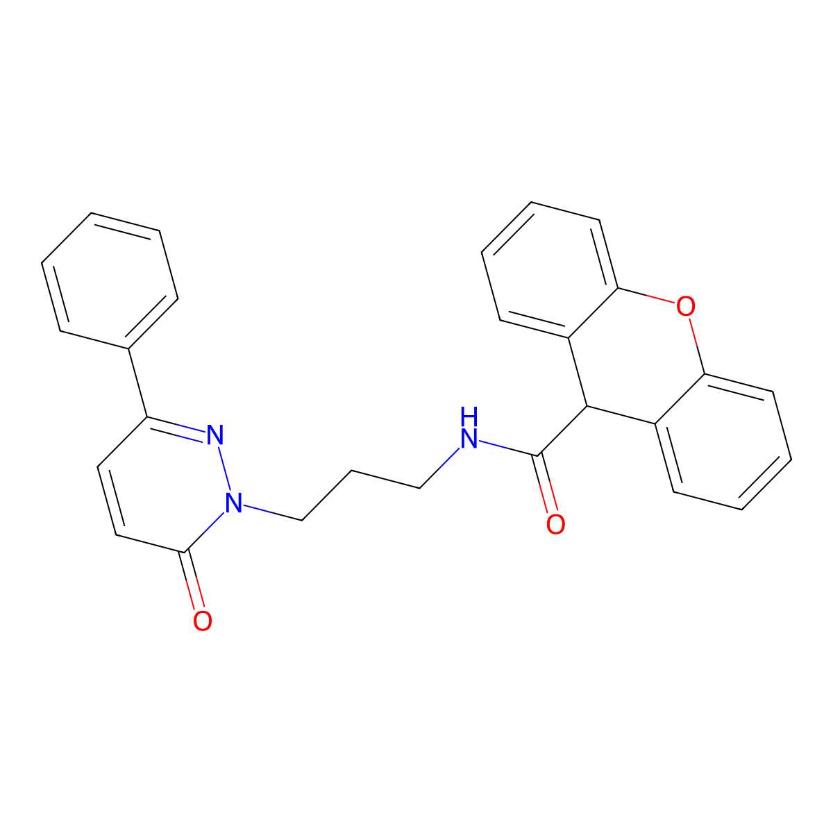 N-(3-(6-oxo-3-phenylpyridazin-1(6H)-yl)propyl)-9H-xanthene-9-carboxamide molecular structure, CAS 1021120-41-1
