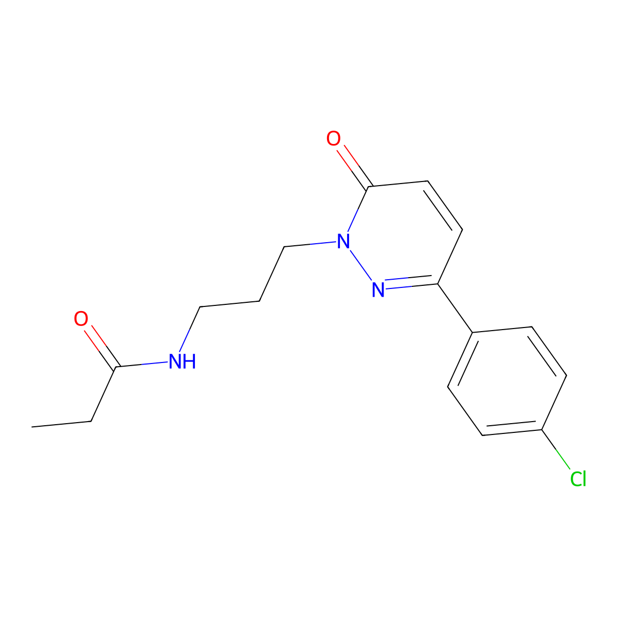 N-(3-(3-(4-chlorophenyl)-6-oxopyridazin-1(6H)-yl)propyl)propionamide molecular structure, CAS 1021120-45-5