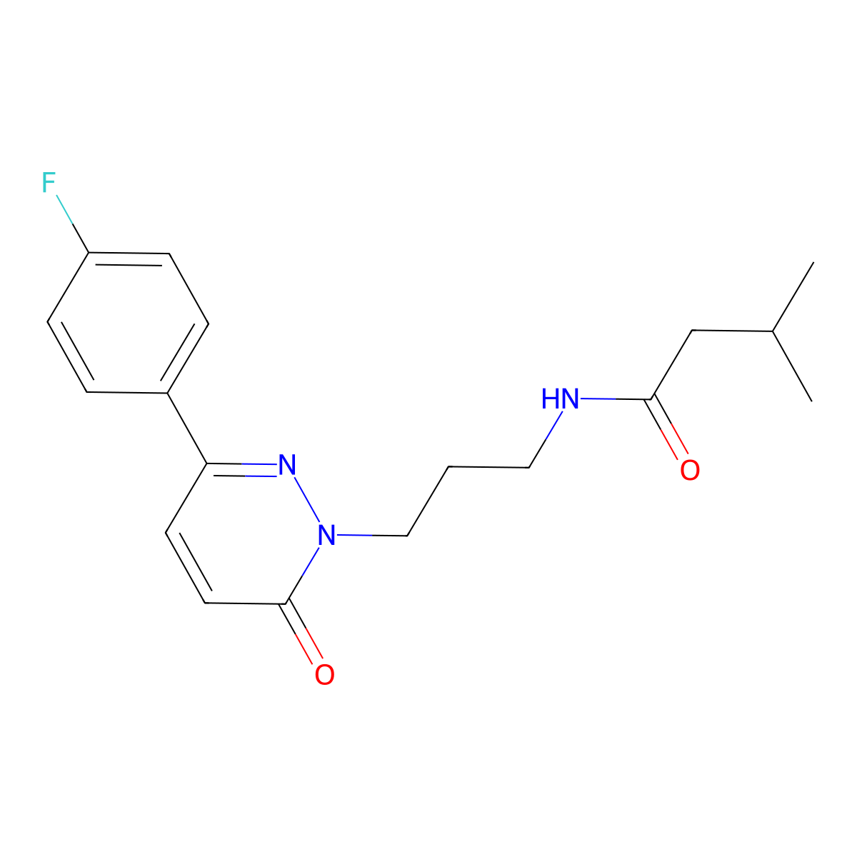 N-(3-(3-(4-fluorophenyl)-6-oxopyridazin-1(6H)-yl)propyl)-3-methylbutanamide molecular structure, CAS 1021120-49-9