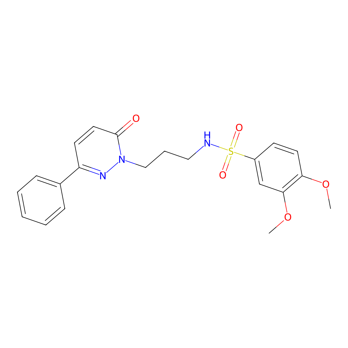 3,4-dimethoxy-N-(3-(6-oxo-3-phenylpyridazin-1(6H)-yl)propyl)benzenesulfonamide molecular structure, CAS 1021120-56-8