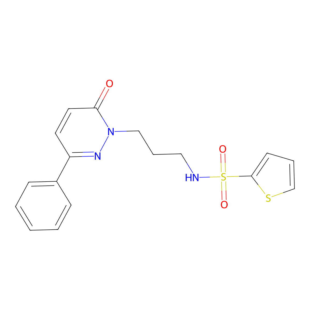 N-(3-(6-oxo-3-phenylpyridazin-1(6H)-yl)propyl)thiophene-2-sulfonamide molecular structure, CAS 1021120-59-1